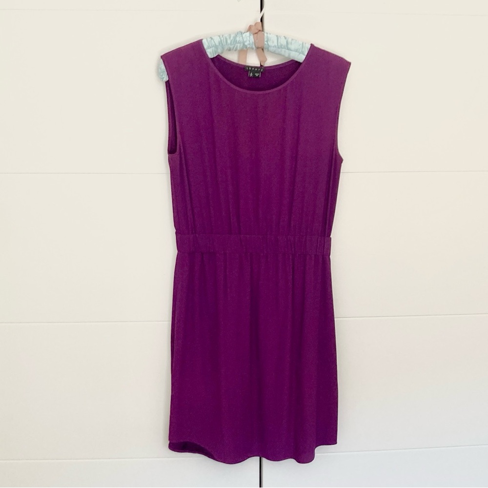 Theory purple sleeveless "Lydan" Mini Dress S, casual with pockets - Picture 12 of 12